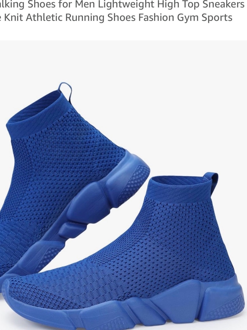 Blue Knit Sock Sneakers